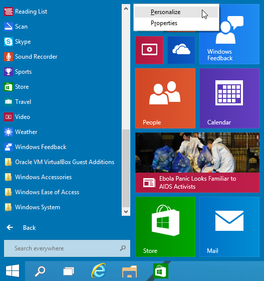 cara merubah tampilan start menu windows 8 menjadi windows 10