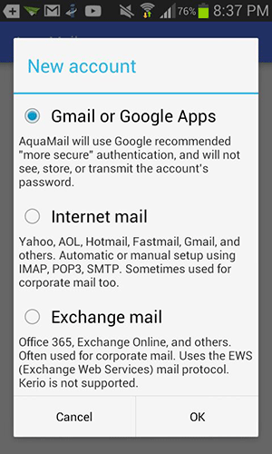 Aplikasi Aqua Mail