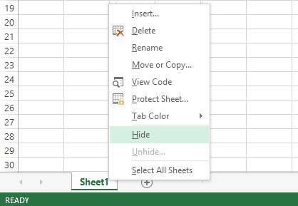 Menyembunyikan Tab Atau Lembar Kerja Pada Excel