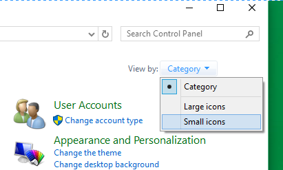 Icon Control Panel