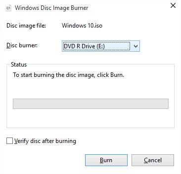 Burn DVD Windows 10