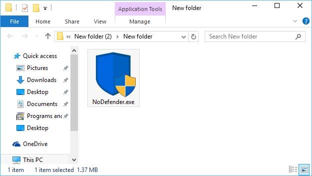 windows defender nodefender app