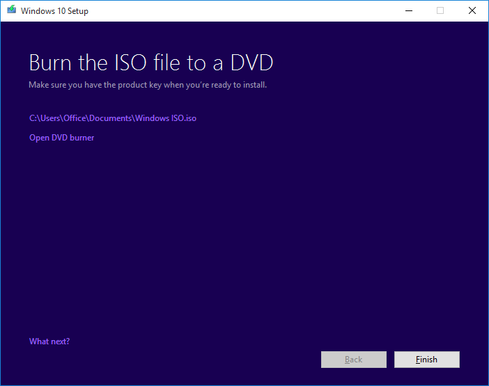 Burn ISO Windows 10