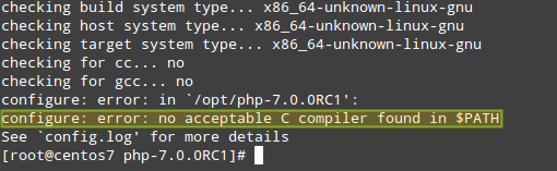PHP 7 Configure Error