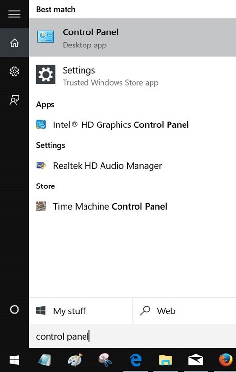 Membuka Control Panel Windows 10