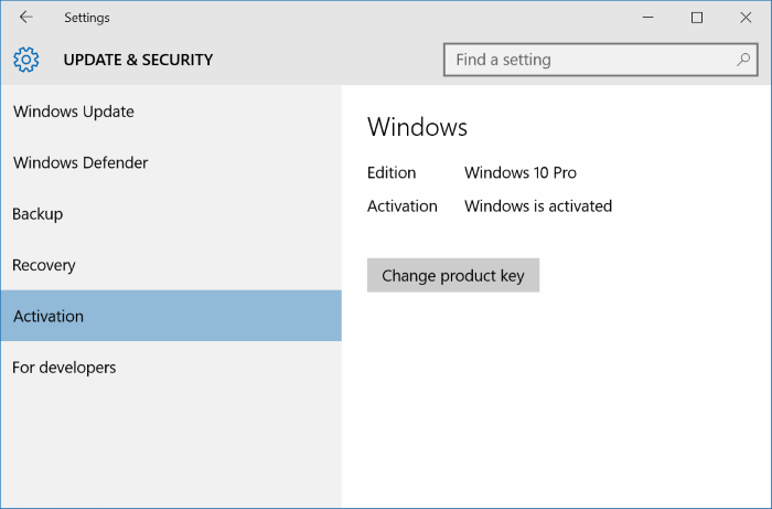 Update and security Windows 10