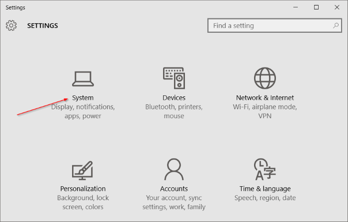 Isi Settings Windows 10