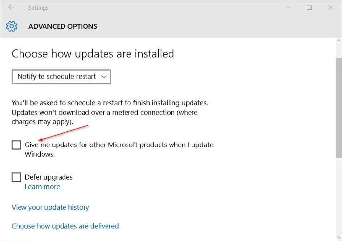 Mematikan Update Produk Microsoft