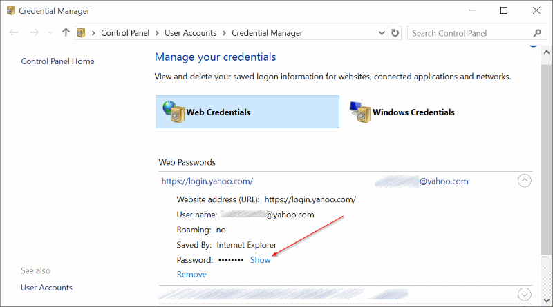 Manage Saved Passwords In Microsoft Edge In Windows 10