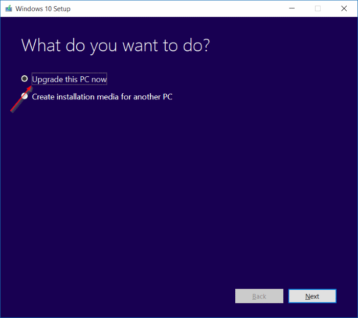 Upgrade this PC now Windows 10