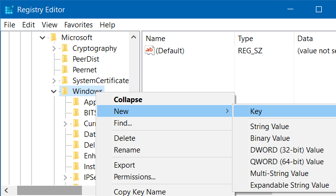 Membuat Key Baru di Registry Windows 10