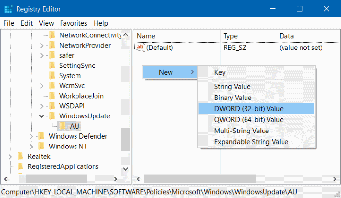 Membuat Key DWORD 32-bit