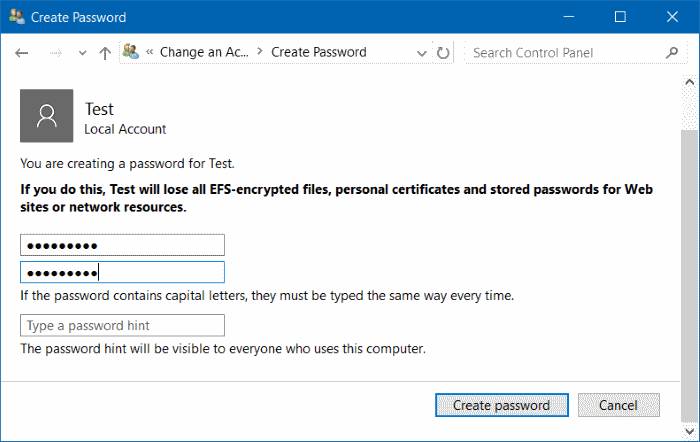 Membuat Password di Windows 10