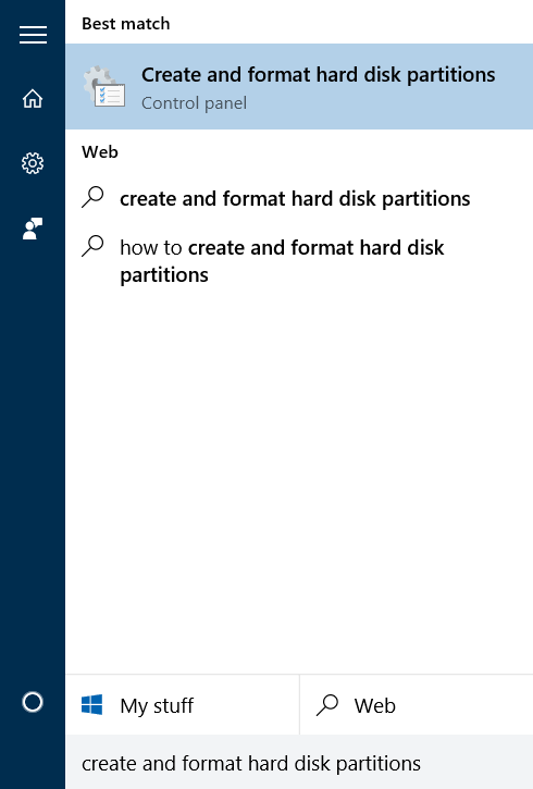 Membuka Disk Management di Windows 10