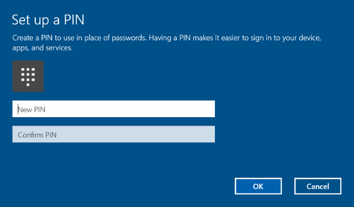 Menambahkan PIN di Windows 10