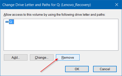 Remove Drive Letter