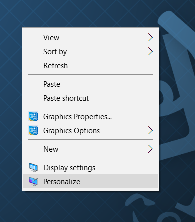 Klik Kanan Desktop Personalize