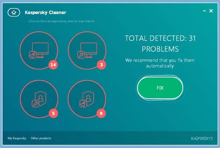 Fitur Kaspersky Cleaner