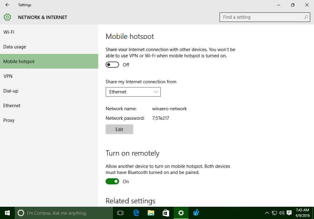 Mengaktifkan Mobile Hotspot di Windows 10