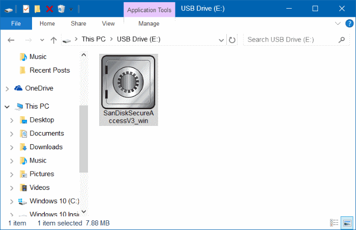 can i delete sandisk secure access from usb