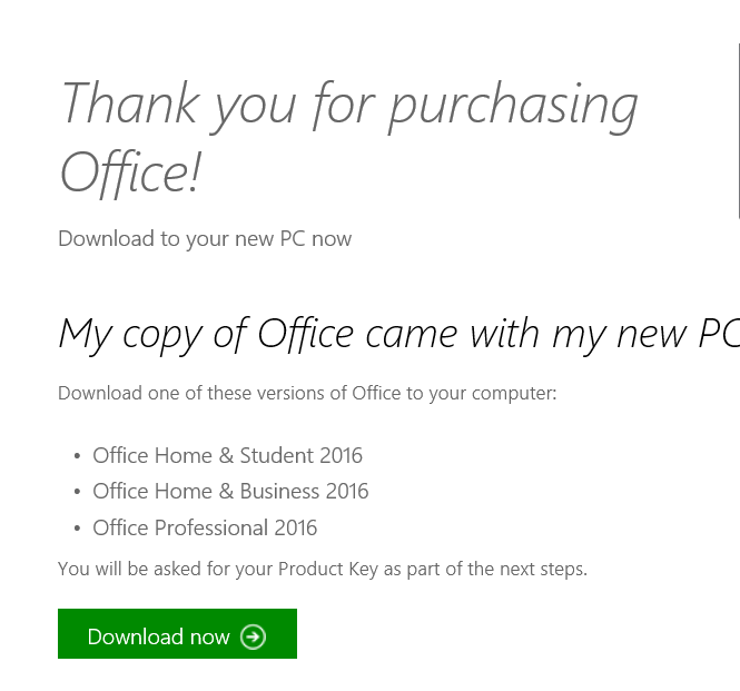 Download Office 2016