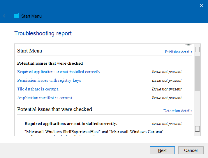 Memperbaiki Start Menu Windows 10