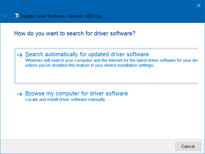 Update Driver USB Device Manager