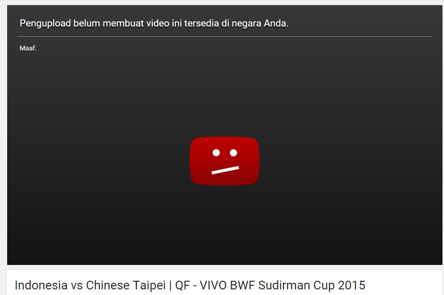 Video Youtube diblokir