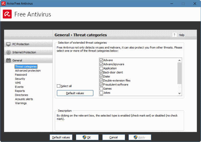 Threat categories - Avira Antivirus