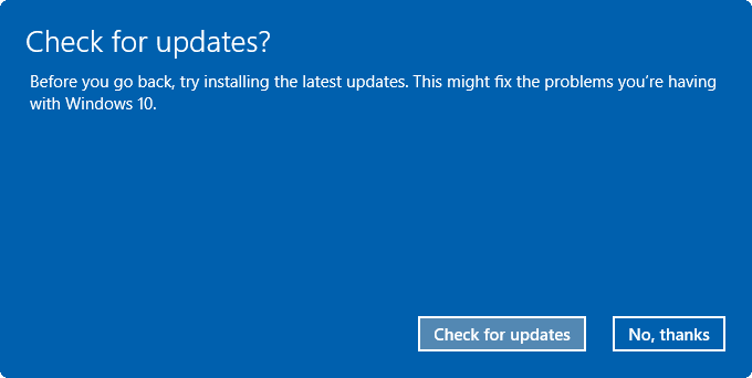 Uninstall Windows 10 Anniversary Update