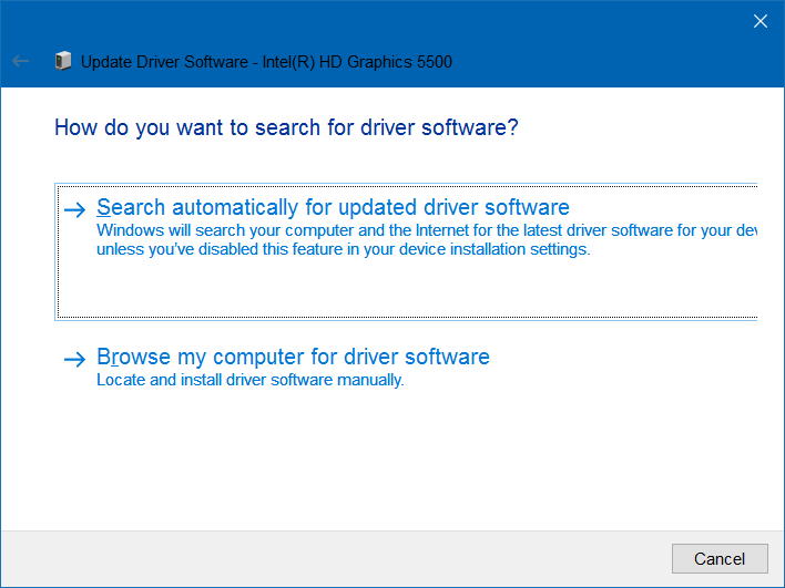 Update Driver Software