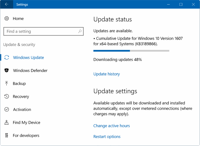 Windows Update - Windows 10