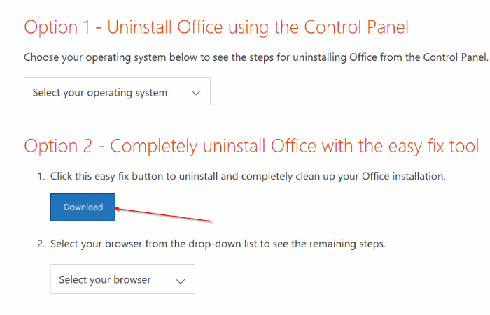 Uninstall Microsoft Office