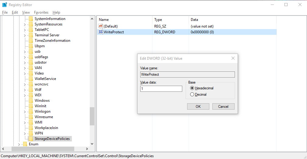 WriteProtect Value