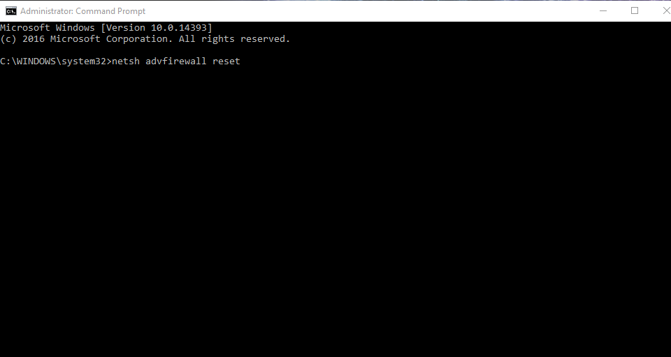 NetSH Reset Windows Firewall