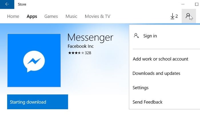 Sign In Windows Store
