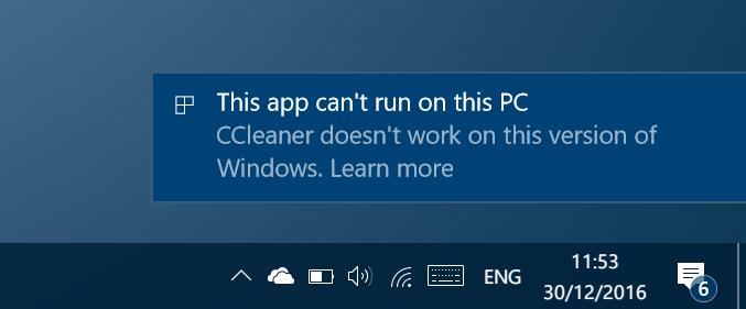 This app cannot run on this PC
