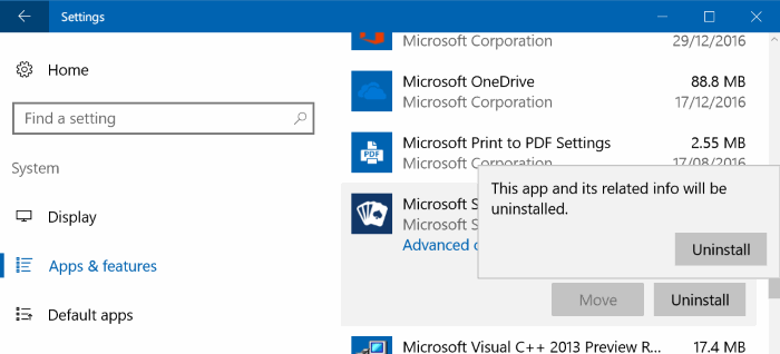 Uninstall Windows 10 Apps