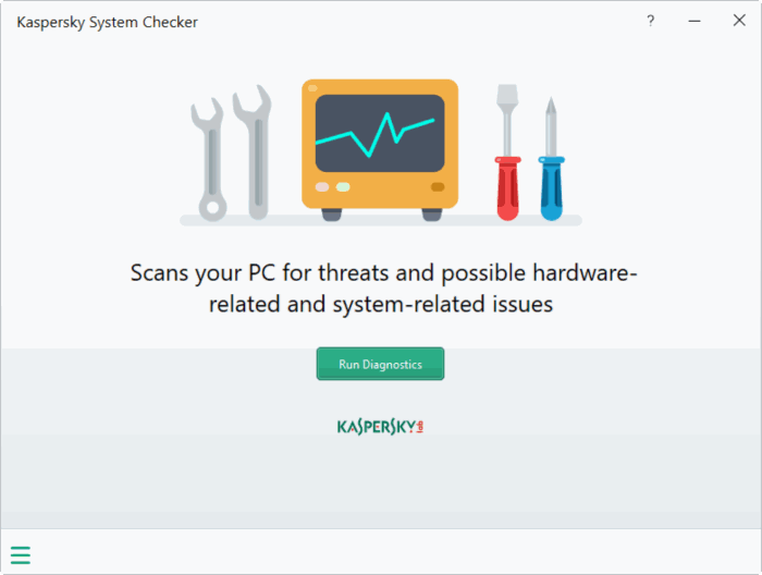 Kaspersky Lab memang tidak memperlihatkan antivirus gratis ibarat perusahaan pengembang antiv Download Kaspersky System Checker Gratis Untuk Windows 10