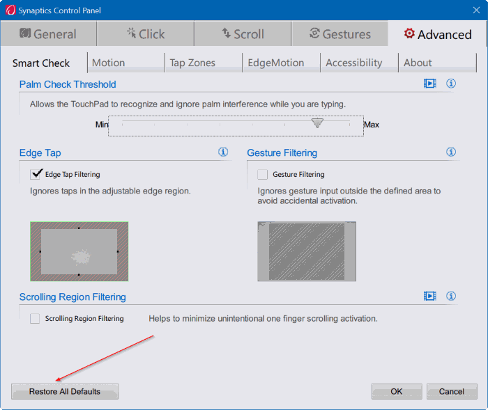 Reset Pengaturan TouchPad