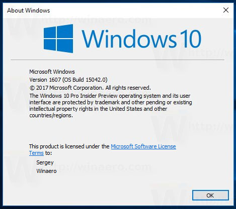 Windows 10 Build 15042