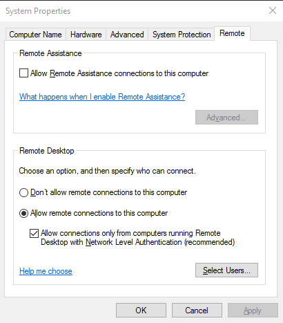 Mengaktifkan Remote Desktop Windows 10