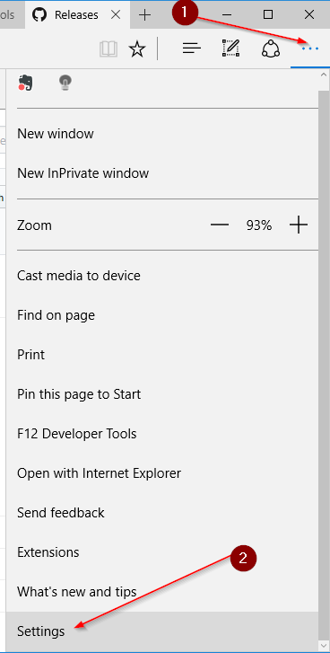 Microsoft Edge Settings