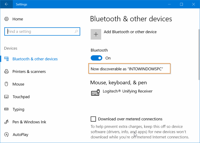 Settings - Bluetooth & other devices