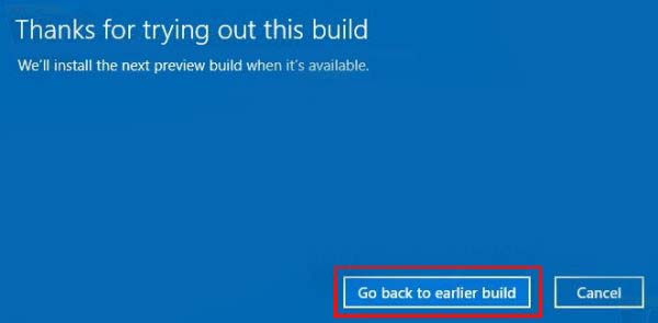 Uninstall Windows 10 Creators Update