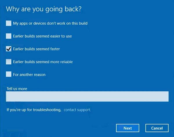 Uninstall Windows 10 Creators Update