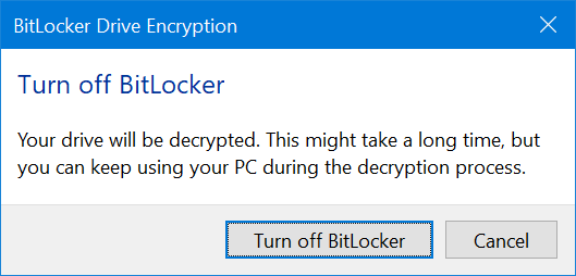 Mematikan BitLocker