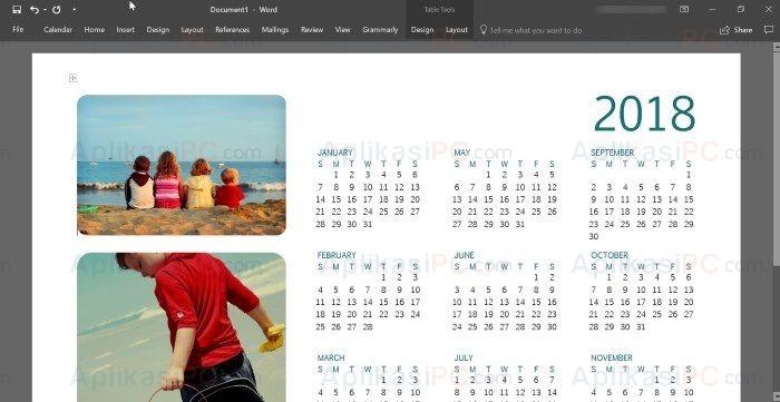 Kalender Microsoft Word