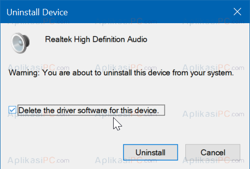 Hapus Driver Realtek