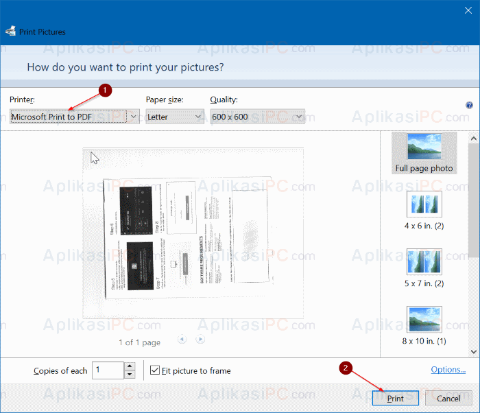 Print Hasil Scan ke PDF